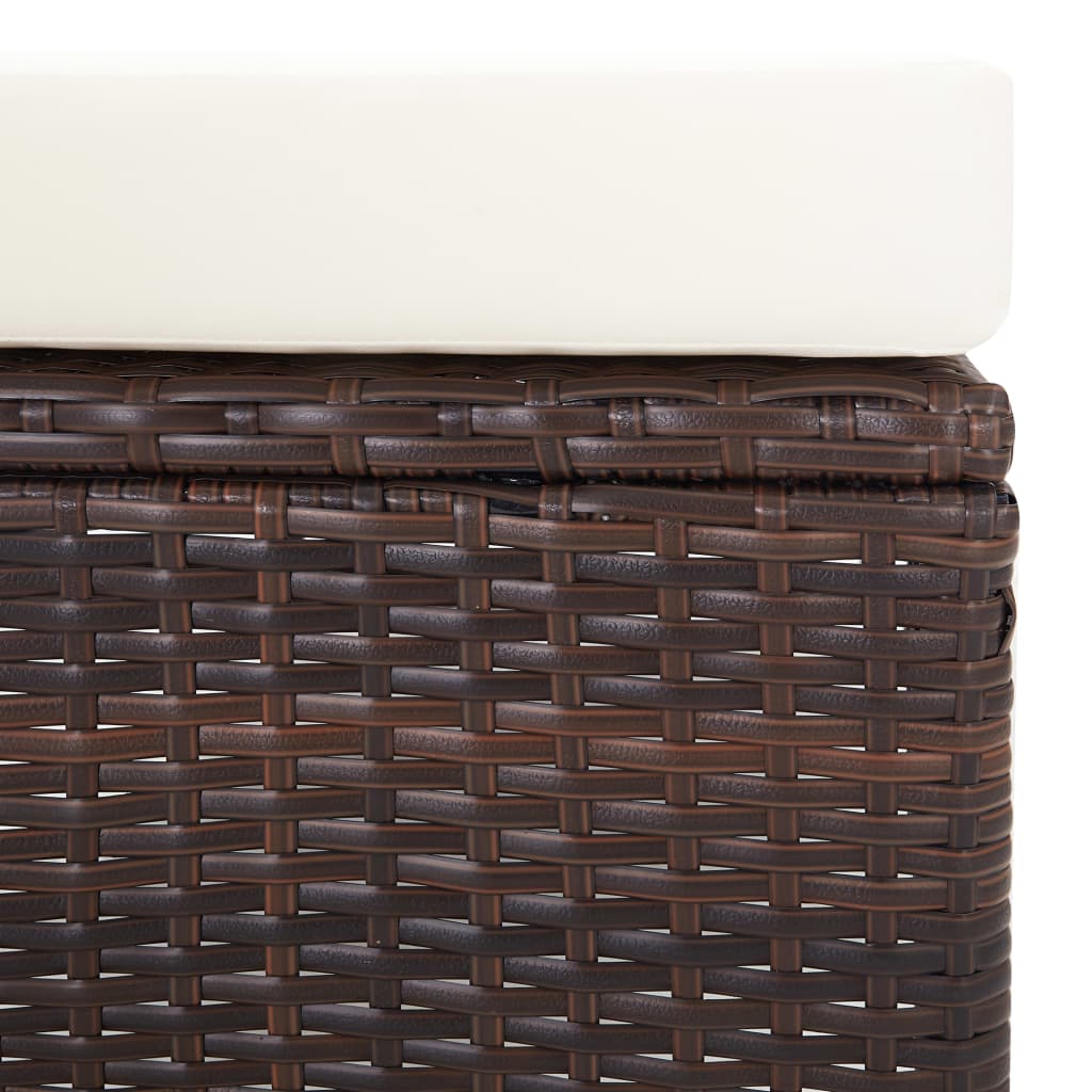 2-tlg. Garten-Lounge-Set mit Auflagen Poly Rattan Braun