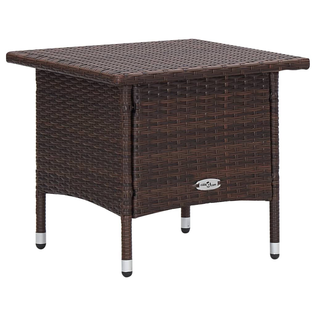 2-tlg. Garten-Lounge-Set mit Auflagen Poly Rattan Braun