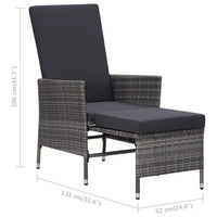 Thumbnail for 2-tlg. Garten-Lounge-Set mit Auflagen Poly Rattan Grau