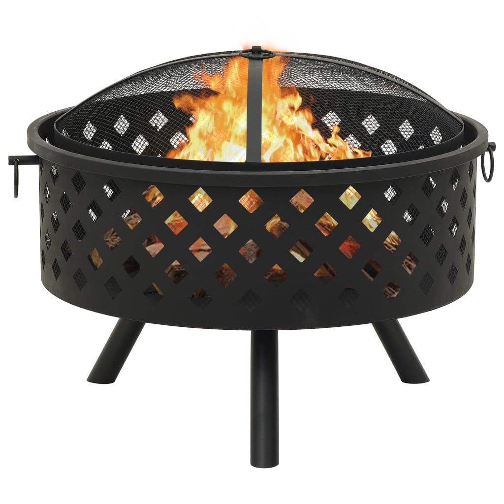 Feuerstelle mit Schürhaken 68 cm XXL Stahl