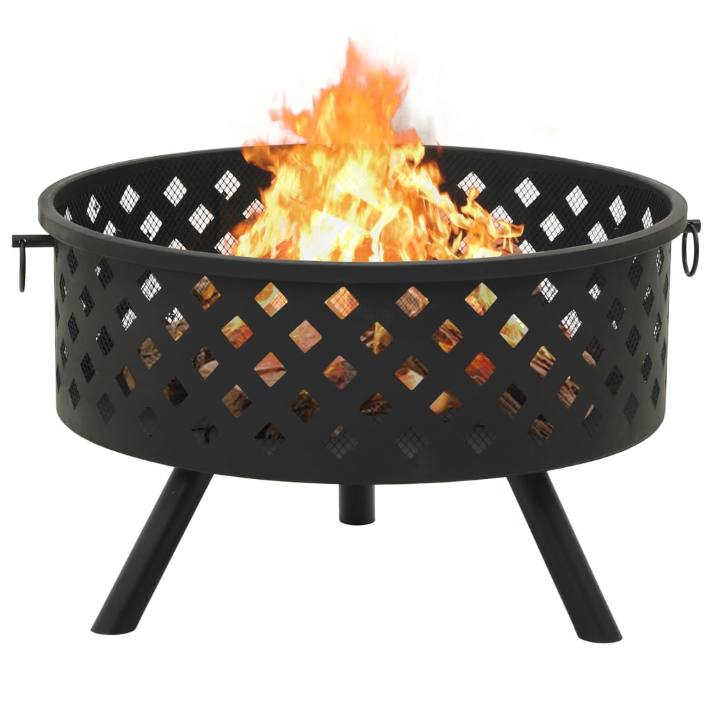 Feuerstelle mit Schürhaken 68 cm XXL Stahl