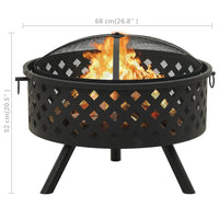 Thumbnail for Feuerstelle mit Schürhaken 68 cm XXL Stahl