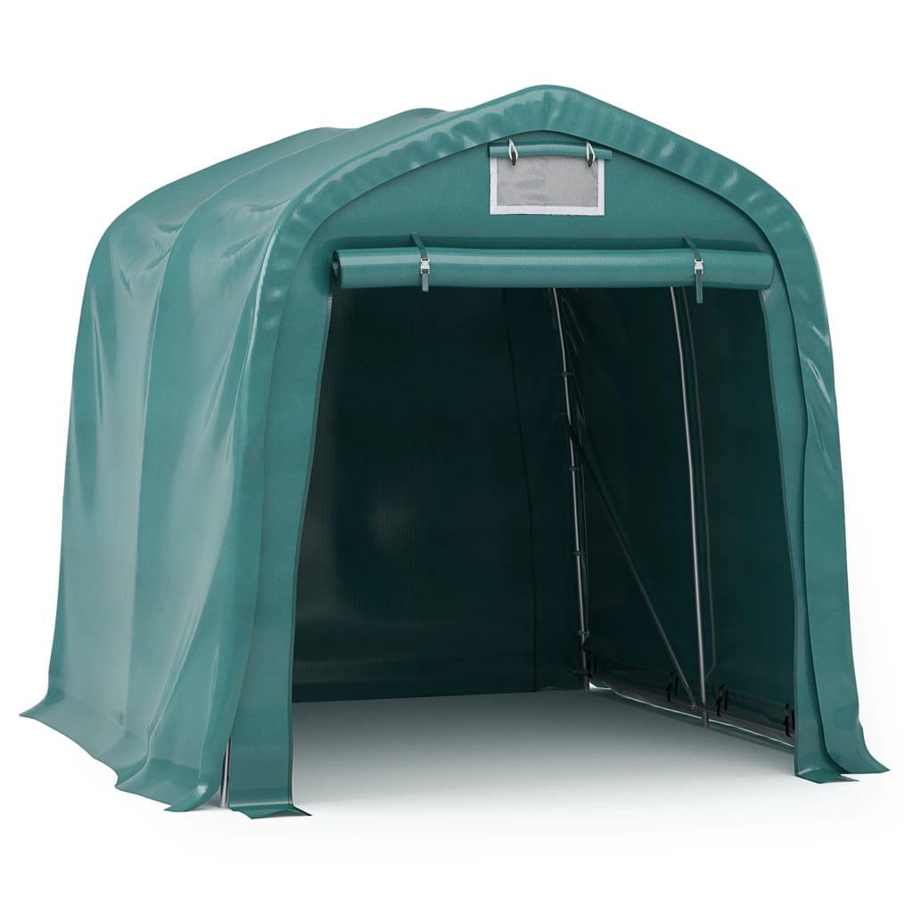 3056431 vidaXL Garage Tent PVC 2,4x2,4 m Green (310024+310025)