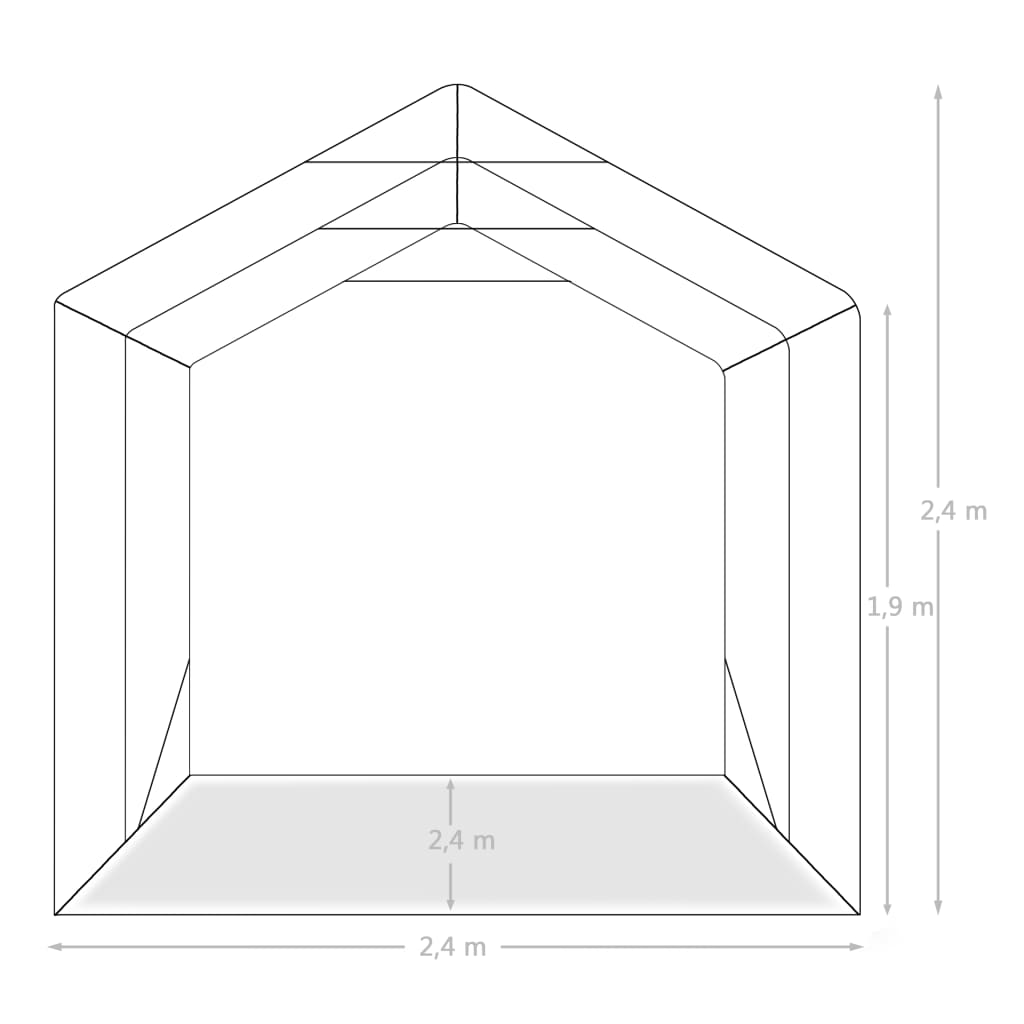 3056431 vidaXL Garage Tent PVC 2,4x2,4 m Green (310024+310025)