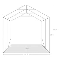 Thumbnail for 3056431 vidaXL Garage Tent PVC 2,4x2,4 m Green (310024+310025)