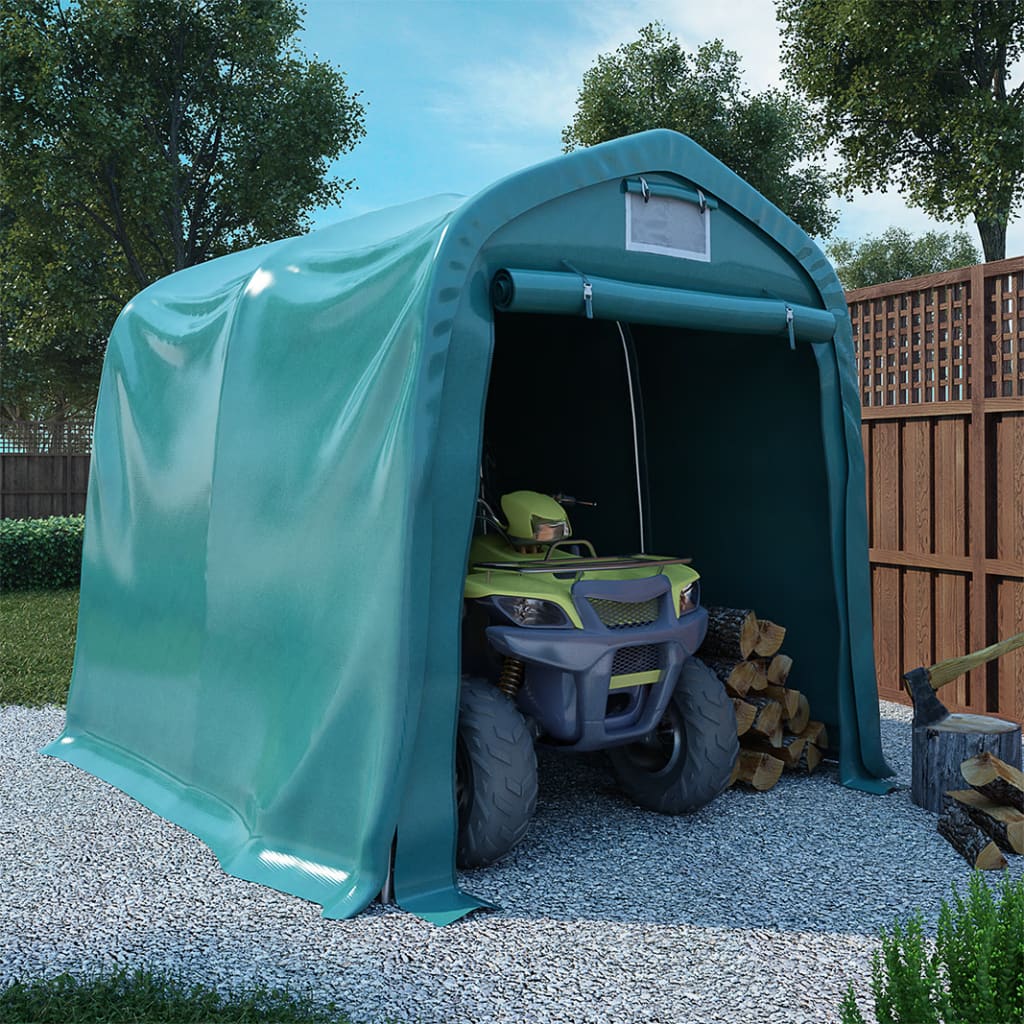 3056431 vidaXL Garage Tent PVC 2,4x2,4 m Green (310024+310025)