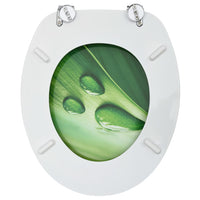 Thumbnail for Toilettensitze mit Deckel 2 Stk. MDF Grün Wassertropfen-Design