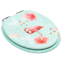 Thumbnail for Toilettensitze Soft-Close-Deckel 2 Stk. MDF Flamingo-Design