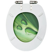 Thumbnail for Toilettensitze Soft-Close-Deckel 2 Stk. MDF Grün Wassertropfen