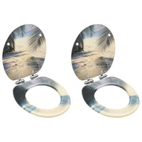 Thumbnail for Toilettensitze mit Soft-Close-Deckel 2 Stk. MDF Strand-Design