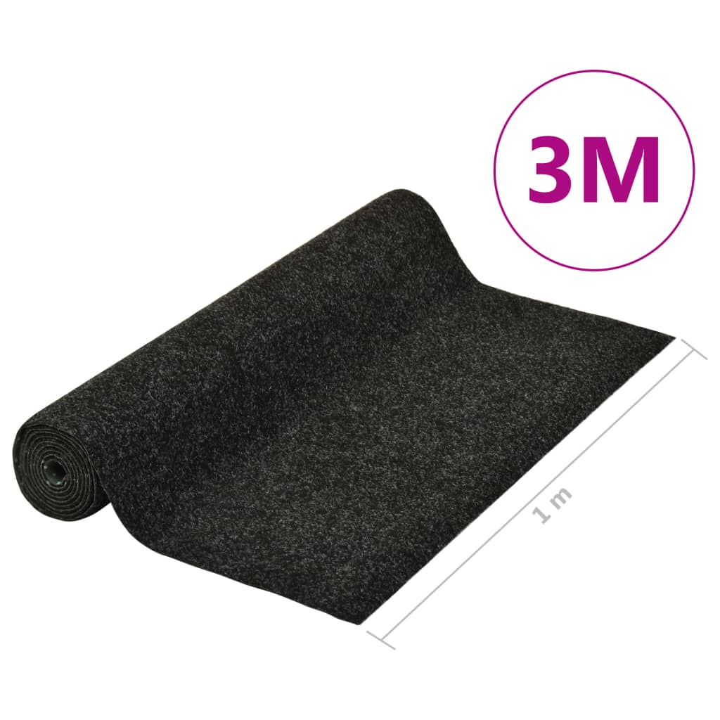 Kunstrasen mit Noppen 3x1 m Anthrazit