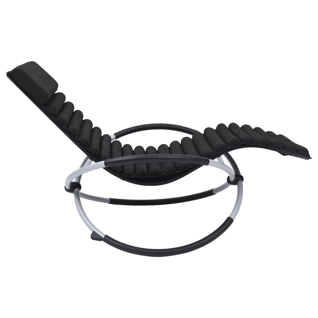 Garten-Sonnenliege mit Auflage Stahl Schwarz