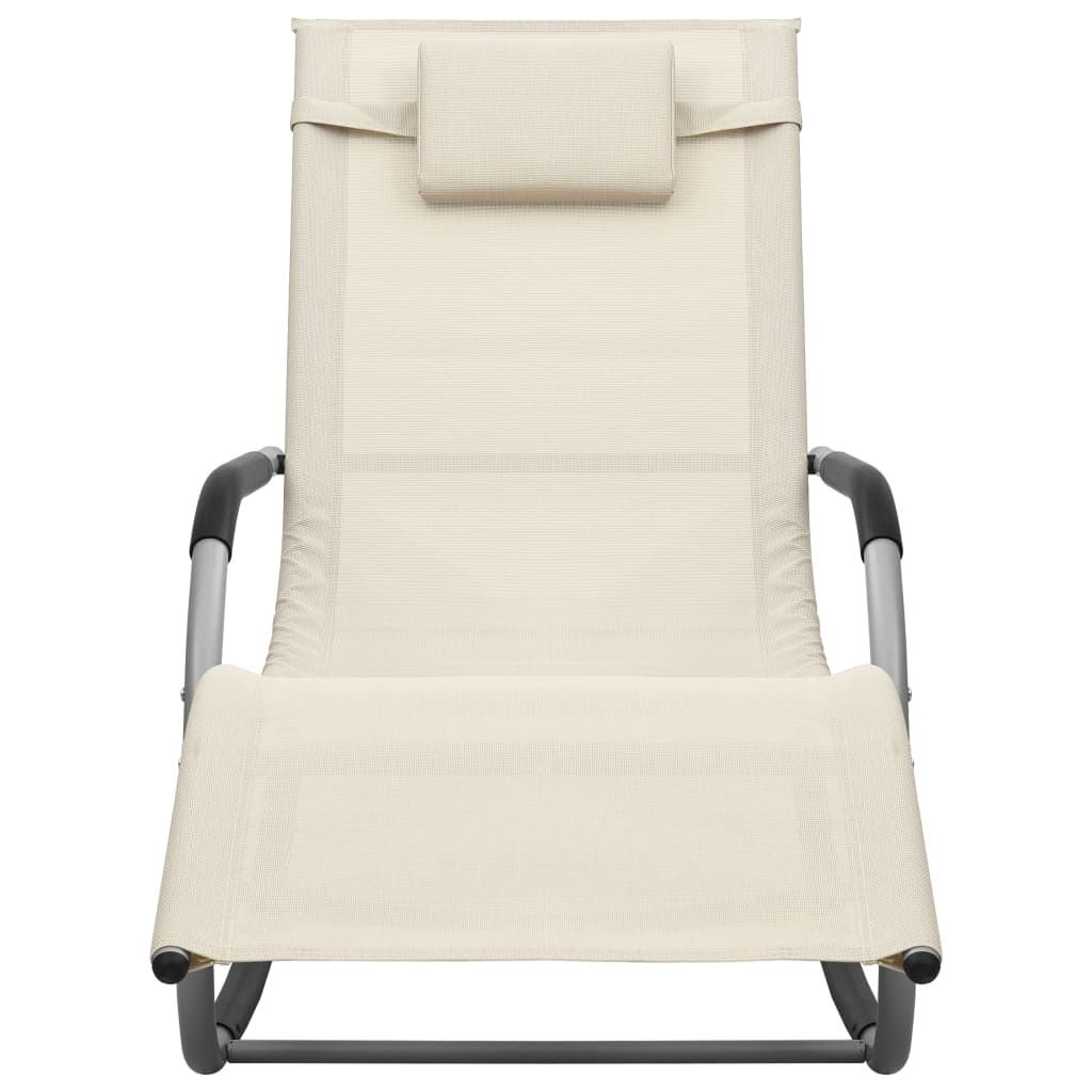 Sonnenliege Textilene Creme und Grau