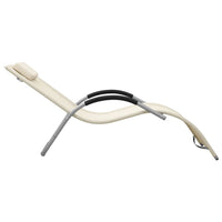 Thumbnail for Sonnenliege Textilene Creme und Grau