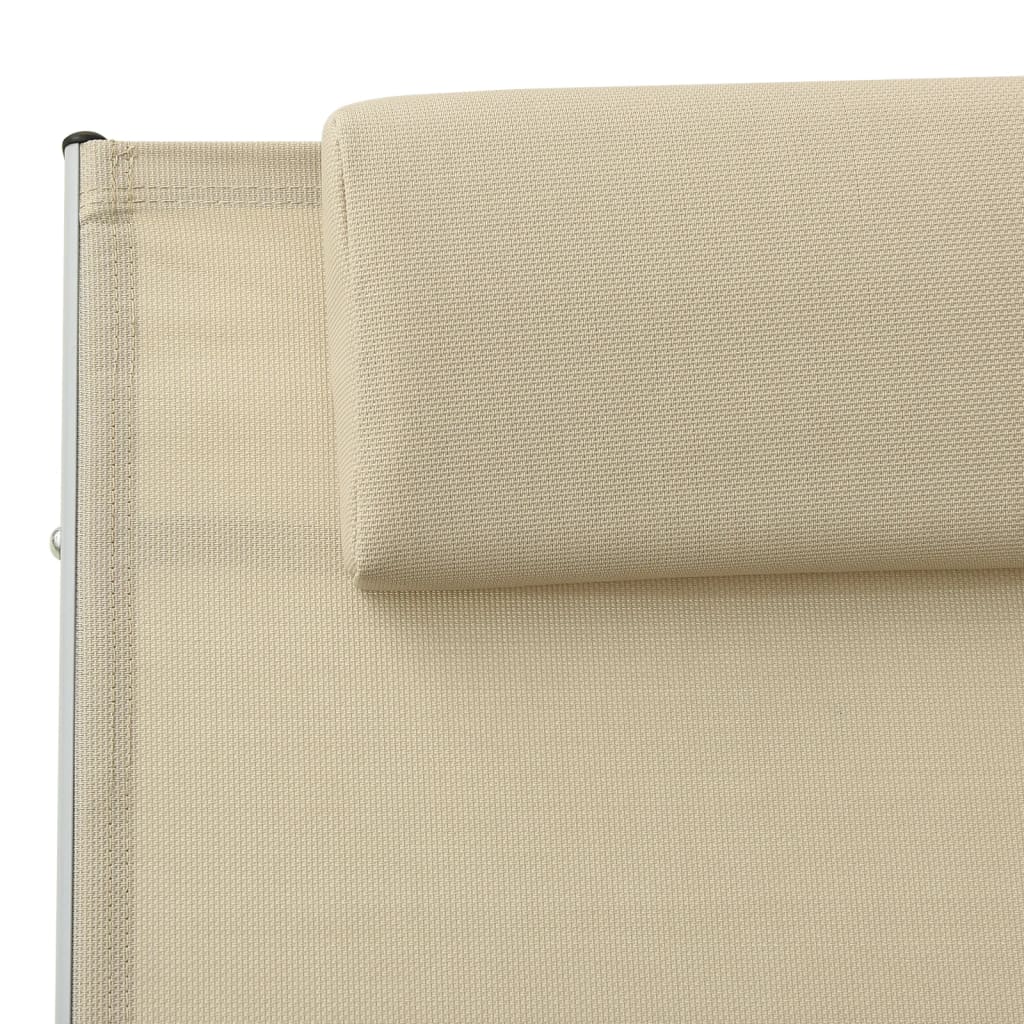Sonnenliege mit Kissen Textiline Creme
