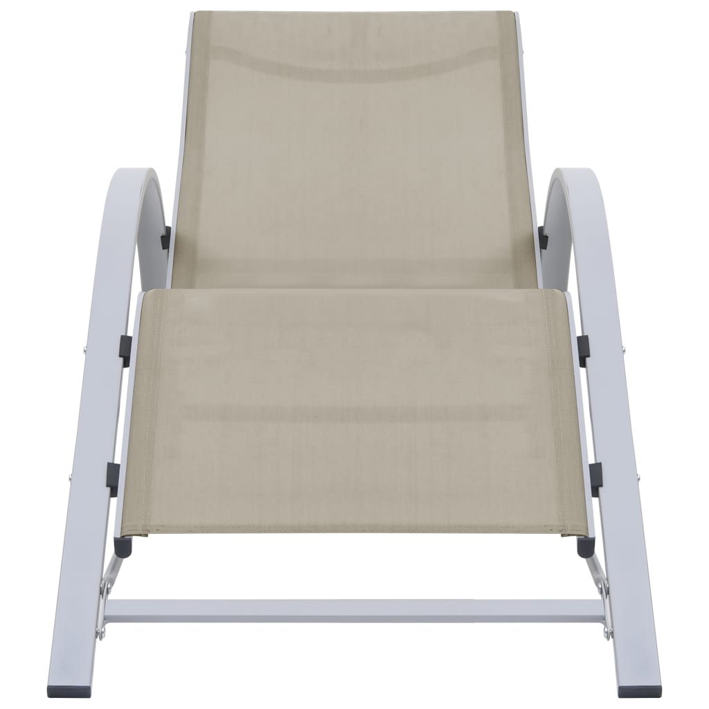 Sonnenliege Textilene und Aluminium Cremeweiß