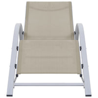 Thumbnail for Sonnenliege Textilene und Aluminium Cremeweiß