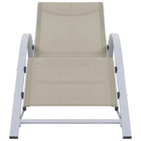 Thumbnail for Sonnenliegen 2 Stk. mit Tisch Aluminium Cremeweiß