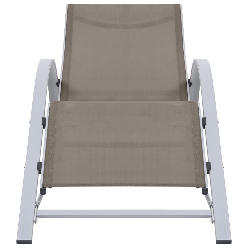 Sonnenliegen 2 Stk. mit Tisch Aluminium Taupe