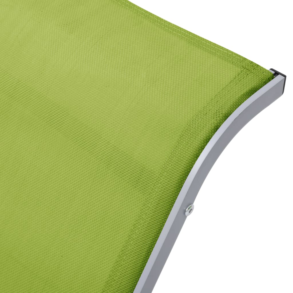 Sonnenliege Textilene und Aluminium Grün