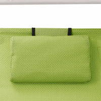 Thumbnail for Doppel-Sonnenliege mit Sonnendach Textilene Grün