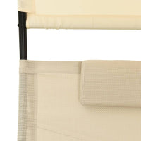 Thumbnail for Doppel-Sonnenliege mit Sonnendach Textilene Creme