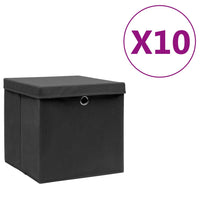 Thumbnail for Aufbewahrungsboxen mit Deckeln 10 Stk. 28x28x28 cm Schwarz