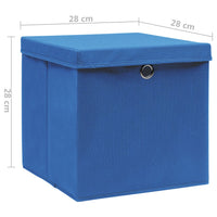 Thumbnail for Aufbewahrungsboxen mit Deckeln 4 Stk. 28x28x28 cm Blau