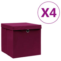 Thumbnail for Aufbewahrungsboxen mit Deckeln 4 Stk. 28x28x28 cm Dunkelrot
