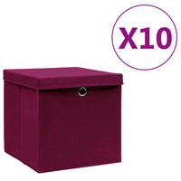 Thumbnail for Aufbewahrungsboxen mit Deckeln 10 Stk. 28x28x28 cm Dunkelrot