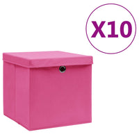 Thumbnail for Aufbewahrungsboxen mit Deckeln 10 Stk. 28x28x28 cm Rosa
