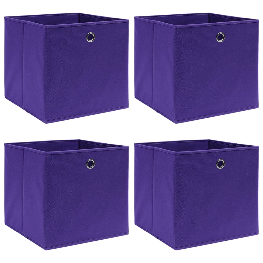 Aufbewahrungsboxen 4 Stk. Vliesstoff 28x28x28 cm Violett