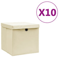 Thumbnail for Aufbewahrungsboxen mit Deckeln 10 Stk. 28x28x28 cm Creme