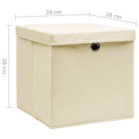 Thumbnail for Aufbewahrungsboxen mit Deckeln 10 Stk. 28x28x28 cm Creme