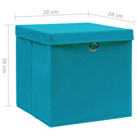 Thumbnail for Aufbewahrungsboxen mit Deckeln 4 Stk. 28x28x28 cm Babyblau