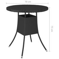 Thumbnail for Gartentisch Schwarz 70x70x73 cm Poly Rattan