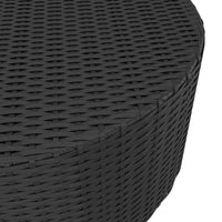 Thumbnail for Teetisch Schwarz 68x68x30 cm Poly Rattan
