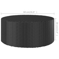 Thumbnail for Teetisch Schwarz 68x68x30 cm Poly Rattan