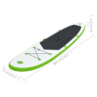 Thumbnail for Aufblasbares Stand Up Paddle Board Set Grün und Weiß