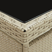 Thumbnail for Garten-Esstisch Beige Poly Rattan und Glas