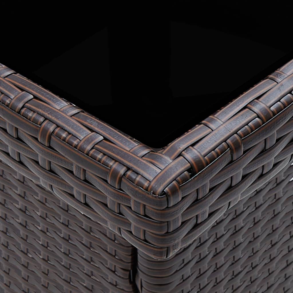Garten-Esstisch Braun Poly Rattan
