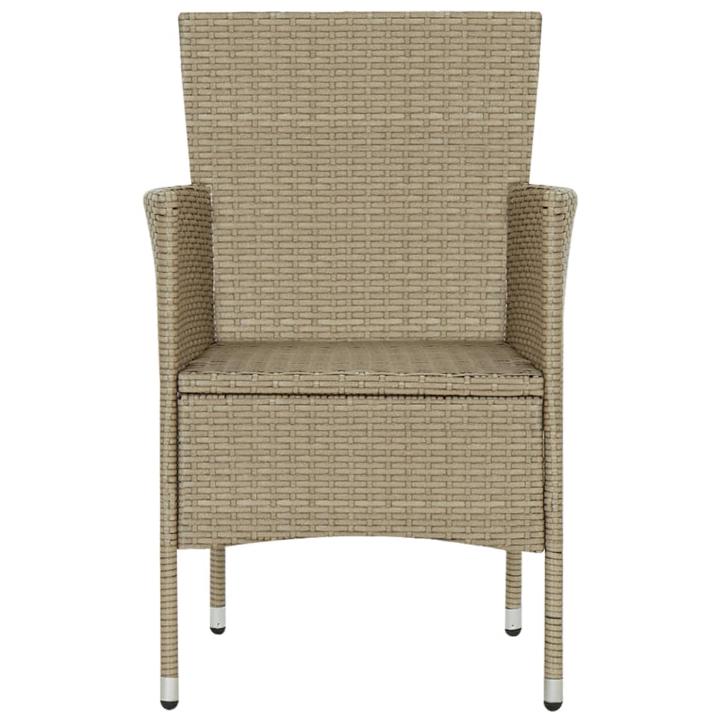 Garten-Essstühle 2 Stk. Poly Rattan Beige