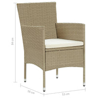 Thumbnail for Garten-Essstühle 2 Stk. Poly Rattan Beige