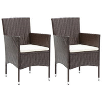 Thumbnail for Garten-Essstühle 2 Stk. Poly Rattan Braun