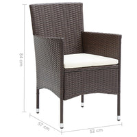 Thumbnail for Garten-Essstühle 2 Stk. Poly Rattan Braun