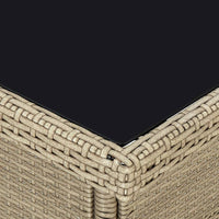 Thumbnail for Garten-Esstisch Beige Poly Rattan und Glas