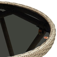 Thumbnail for Beistelltisch Beige 60 cm Poly Rattan und Hartglas