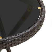 Thumbnail for Beistelltisch Braun 60 cm Poly Rattan und Hartglas