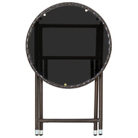 Thumbnail for Beistelltisch Braun 60 cm Poly Rattan und Hartglas