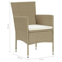 Thumbnail for Garten-Essstühle 4 Stk. Poly Rattan Beige